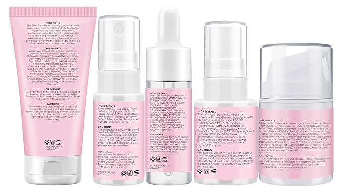 Skin Care Set for Women Teens W/Korean Snail Mucin Extract,5 Pcs Anti Aging Skincare Set, Moisturize, Repair, Soothe, Hydrate, Glass Skincare Kit,Self Care Gifts for Women Mother Mom Wife Teenage Girl