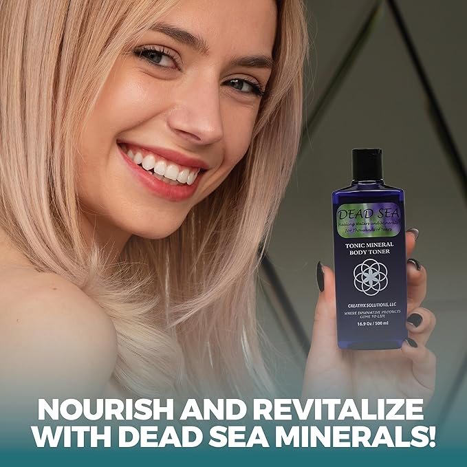 Dead Sea Skin Toner for Face and Body by Creatrix Solutions, 500 Ml- Dead Sea Tonic Mineral Body Skin Care Toner