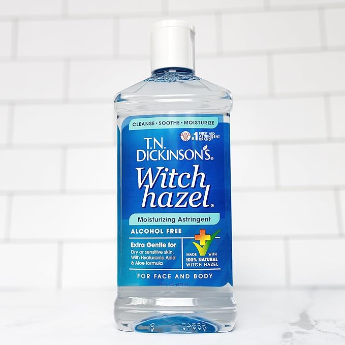 Dickinson's Witch Hazel Astringents - 100% Natural 8 fl oz and Alcohol-Free Moisturizing 16 oz