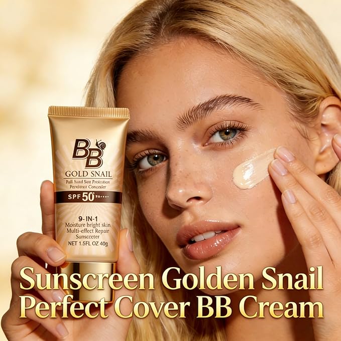 Sunscreen Golden Snail Perfect Cover BB Cream - Tinted Moisturizer with Full Coverage Concealer, SPF50+ PA++++, Long-Lasting Lightweight Formula (1)