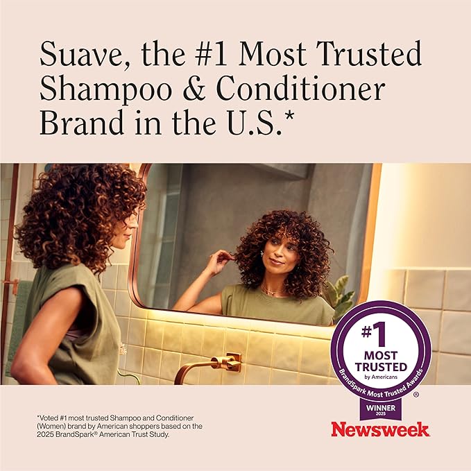 Suave Moisturizing Conditioner with 100% Natural Almond & Shea Butter, Deep Conditioning Care for Dry, Damaged Hair, No Parabens, Phthalates, or Dyes, 4 Pack, 28 FL OZ EA