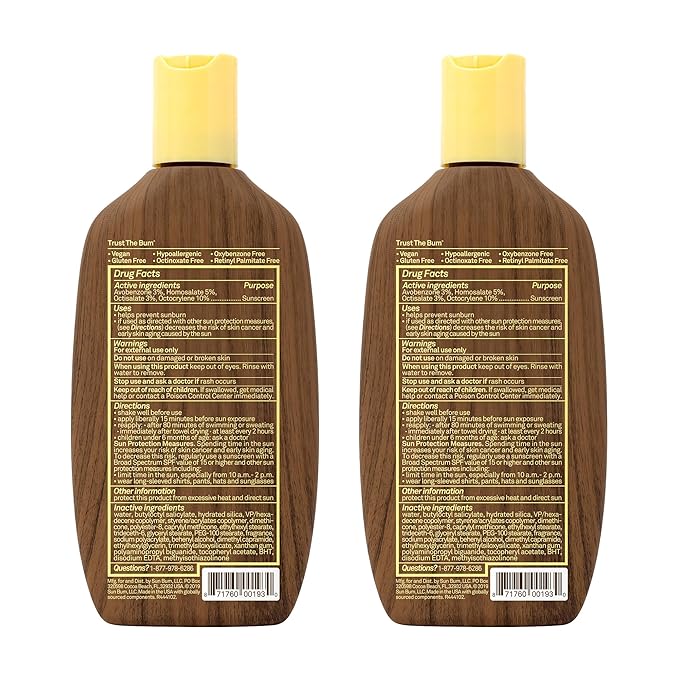 Sun Bum Original Moisturizing Sunscreen Lotion SPF 30 with Sonny Sticker, Vegan and Hawaii 104 Act Compliant Octinoxate & Oxybenzone Free, Broad Spectrum UVA/UVB, Vitamin E, 2 Pack, 8 oz
