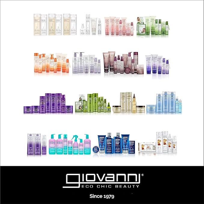 GIOVANNI ECO CHIC Frizz Be Gone - Super Smoothing Anti-Frizz Hair Serum, Adds Shine, Seals in Color, Infused with Natural Botanical Ingredients, Salon Quality, No Parabens - 2.75 oz (3 Pack)