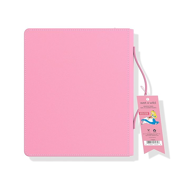 wet n wild Alice in Wonderland Makeup Bag, Limited Edition Collection Travel Pouch with Full-Zip Closure & Flexible Cotton Design