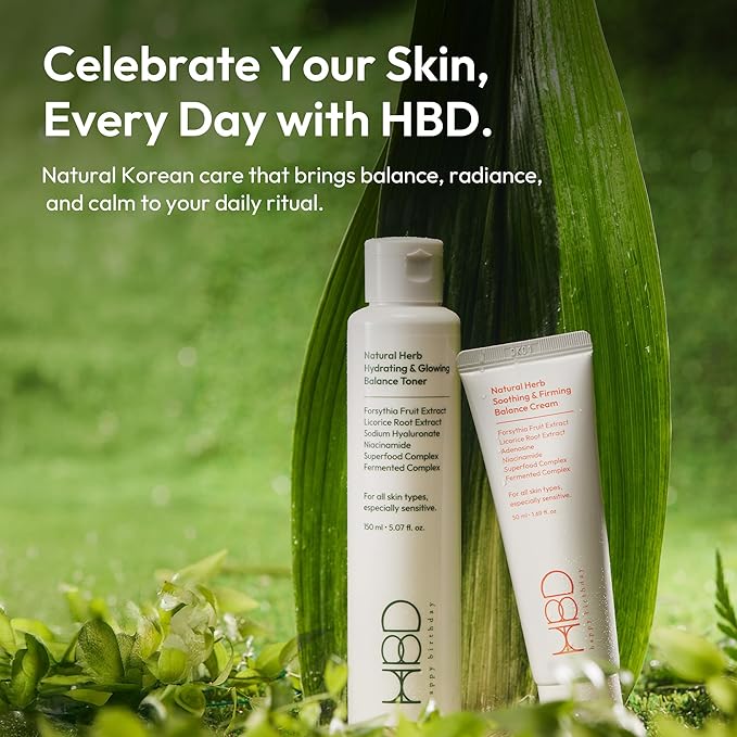HBD Hydrating & Brightening Face Toner with Niacinamide Korean Glow-Boosting & Refreshing Essence Lightweight, Non-Irritating, Alcohol-Free, 5.07 Fl Oz