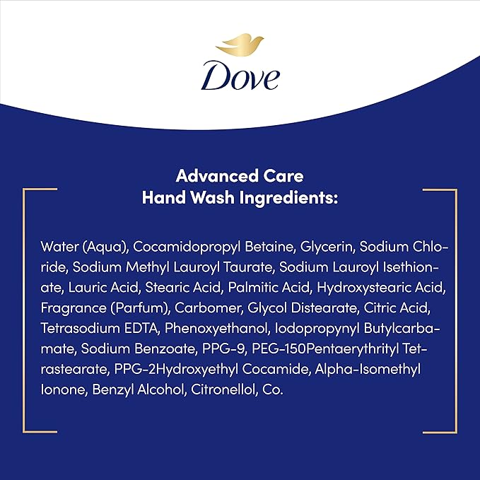 Dove Advanced Care Hand Wash Deep Moisture for Soft, Smooth Skin More Moisturizers Than The Leading Ordinary Hand Soap, 34 oz, (Pack of 6)