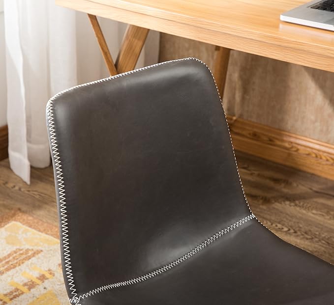 Roundhill Furniture Cesena Faux Leather 360 Swivel Air Lift Office Chair, Gray