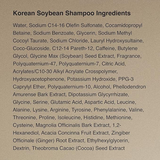 Korean Soybean Shampoo, Hair Loss Relief, Sulfate & Silicone-Free, Deep Scalp Cleanse, Hypoallergenic, Fermented Black Soybean Extract, pH-Balanced, Valentine's Day Gifts for Woman | 500ml