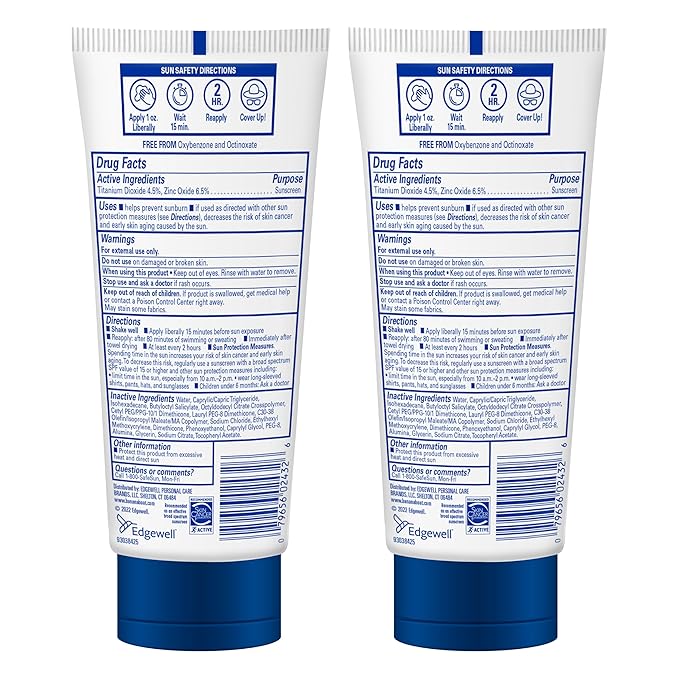 Banana Boat 100% Mineral Baby Sunscreen Lotion SPF 50 Twin Pack | SPF 50 Sunscreen for Babies, Baby Sunblock Lotion, Oxybenzone Free, 6oz each
