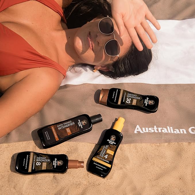 Australian Gold Sunscreen Lotion with Instant Bronzer, Broad Spectrum, Water Resistant, Non-Greasy, Oxybenzone Free, Cruelty Free, SPF 30, Coconut, 8 Fl Oz (A70902)
