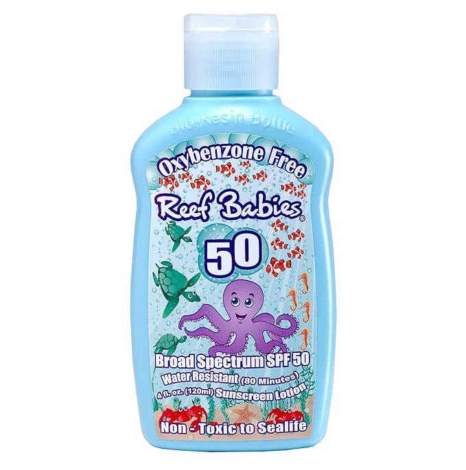 Tropical Seas Reef Babies Sunscreen Lotion, Water Resistant, Oxybenzone Free, SPF 50 (4oz)