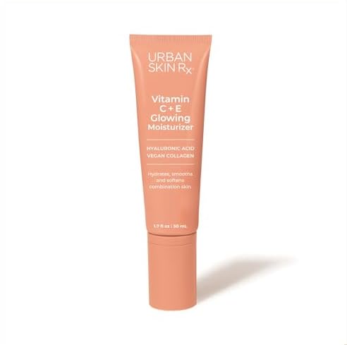 Urban Skin Rx® Vitamin C + E Glowing Moisturizer, Lightweight Antioxidant-Rich Daily Moisturizer for Combination Skin, Multi-Vitamin Complex Smooths Texture & Reduces Appearance of Wrinkles, 1.7 Oz