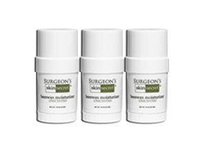 Surgeon's Skin Secret Beeswax Moisturizer .78oz. Twist-Up Stick (3 Pack) - Unscented