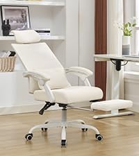 Qulomvs Ergonomic Office Chair with Footrest Home Office Desk Chair with Headrest and Backrest Adjustable Mesh Computer Desk Chair with Wheels 360 Swivel Task Chair