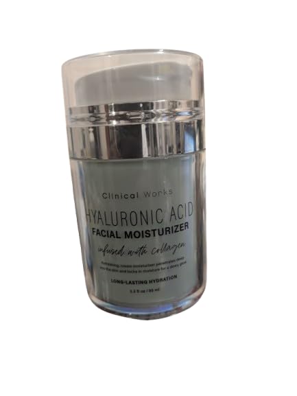 SenSpiClinical Works Hyaluronic Acid Facial Moisturizer Infused with Collagen – Hydrating Daily Face Cream – 3.2 fl oz (95 mL) – Oil‑Free, Lightweight Skin Hydration for All Skin Types