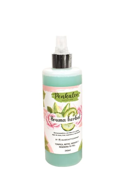 Herbal Face Mist, Penkaloe – Hydrating & Balancing Spray with Aloe Vera, Green Tea, Cucumber, Kiwi, Spirulina & Niacinamide – Refreshing Facial Toner Mist for All Skin Types – 240 ml