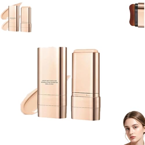 Luminous Dual-Ended Concealer Foundation Stick Korean 3 in 1, Double-Ended Stick Foundation, Flawless and Long-Lasting, Lightweight, Brightens, Long-Lasting for All Skin Types (#02 Natural)
