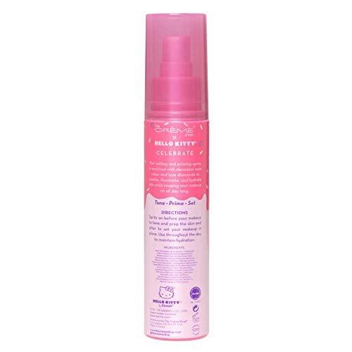 The Crème Shop x Hello Kitty - Korean Skin Care Celebrate Priming & Setting Facial Spray (Rose Water & Diamond) - Hydration, For Makeup, Natural Essence