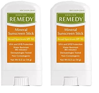 Medline Remedy Mineral Sunscreen Stick, 0.5 oz (Pack of 2)