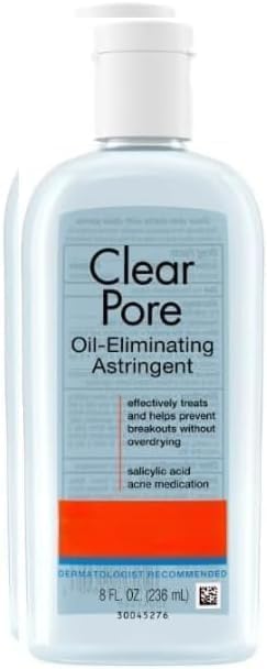 Oil Eliminating Neutogena Acne Treatment Astringent Toner for Face, Salicylic Acid Pore Cleanser, Clears Breakouts, Controls Oil, 8 oz