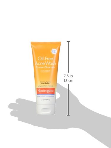Neutrogena Oil-Free Acne Face Wash Cream Cleanser, 2% Salicylic Acid Acne Treatment, Daily Facial Cleanser for Acne-Prone Skin, 6.7 fl. oz (Pack of 2)