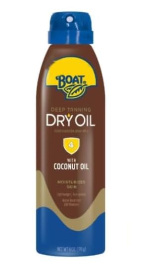 Bananas B'oat Deep Tanning Dry Oil Clear Spray Sunscreen SPF-4, Lightweight & Non-Greasy, 6 fl oz, 2 Pack