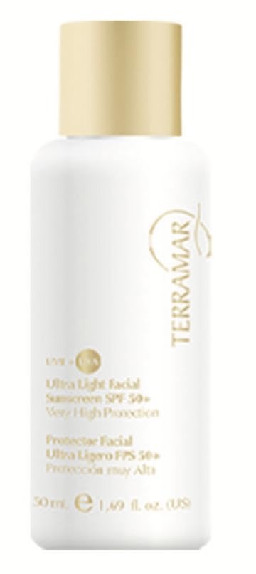 Terramar Ultra Light Facial Sunscreen SPF 50+ - Very High Protection, Broad Spectrum UVA/UVB, Non-Greasy & Fast Absorbing, Ideal for Daily Face Use