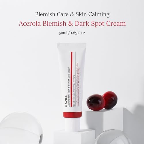 RAVIEL Acerola & Snail Mucin Dark Spot Care Cream for All Skin Types 1.7 fl oz, Dark Spot Corrector & Blemish Remover, Daily Skin Moisturizing Cream, Anti wrinkle, Anti aging