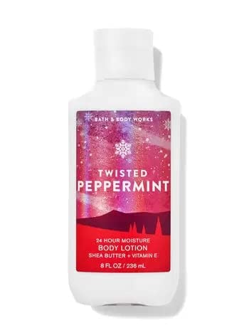 Bath and Body Works Gift Set of 10 oz Shower Gel and 8 oz Lotion (Twisted Peppermint)