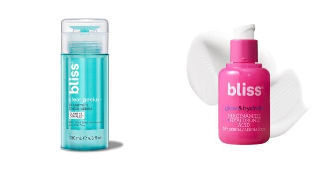 Bliss Glow & Hydrate Serum + Clear Genius Toner + Serum Duo | Hydrate, Clarify, and Purify