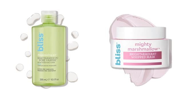Bliss Disappearing Act Toner + Mighty Marshmallow Mask | Pore Minimizing & Radiance-Boosting Duo