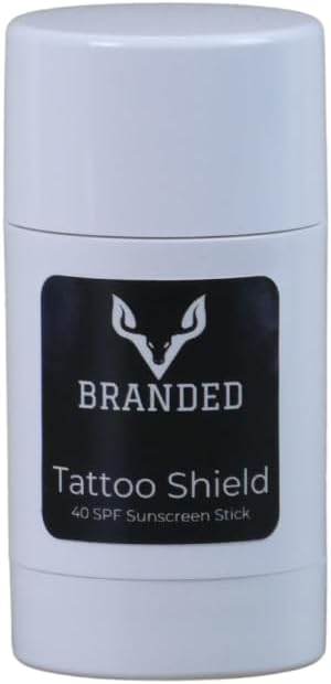Tattoo Shield Natural Sunscreen Stick for Tattoos - SPF 40 UV Protection with Zinc Oxide, Avocado Butter, & Vitamin E