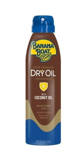 New Banan'a Boat Deep Tanning Oil Spray SPF 4, Clear Dry Sunscreen Spray, Dark Tanning Oil, 6 oz (Pack of 1)