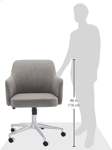 Amazon Basics Modern Home Office Desk Chair with Adjustable Height, 360 Degree Swivel, Smooth-Rolling Wheels, High-Density Foam Cushioning, Light Gray