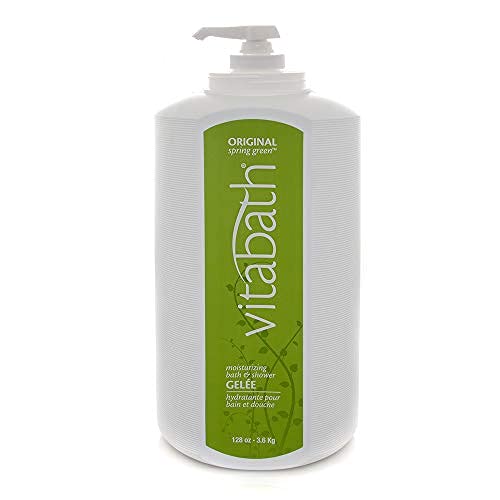 Vitabath Original Spring Green Moisturizing Bath & Shower Gel Wash Invigorating Botanical Skin Rejuvenation Hydrating Dry Skincare Body Cleanser & Foaming Gelee - 128 oz
