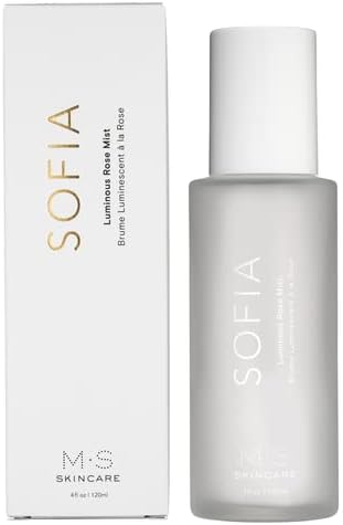 M.S Skincare Sofia Luminous Rose Face Mist, Vegan Face Mist, 4 fl oz Glass Bottle