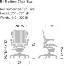 Herman Miller Classic Aeron Chair-Aluminum, Size B