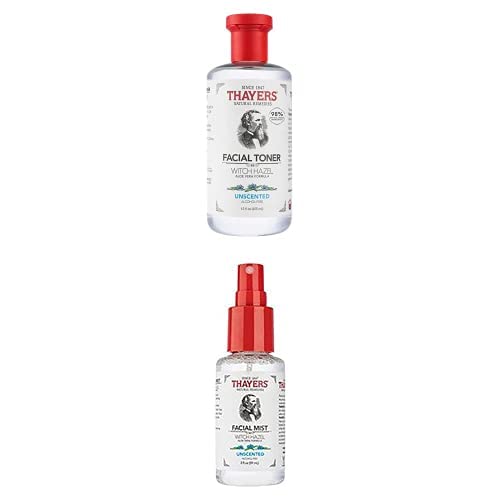 Thayers 2Pk Unscented 12oz Toner and 3oz Unscented Travel Mist Toner