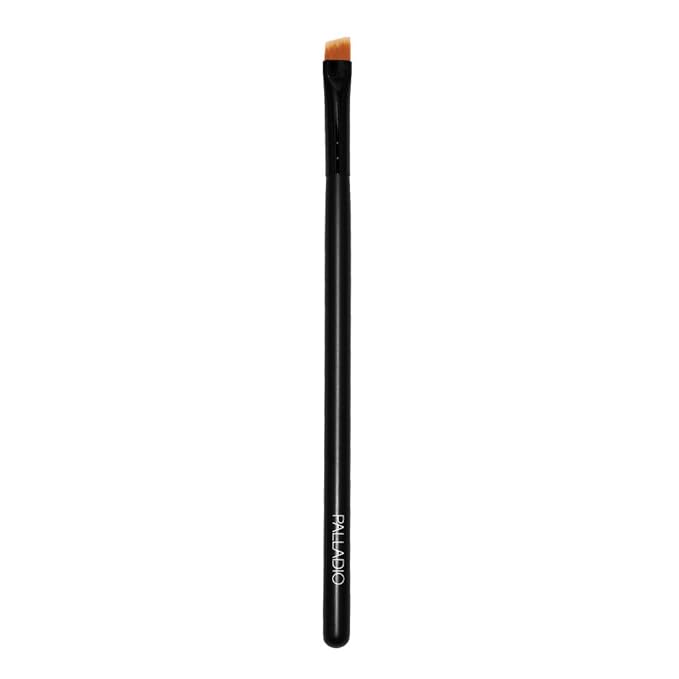 Palladio Angle Liner Brush, Tapered Makeup Brush, Precise Definition, Short, Stiff Brush, Perfect Detail, Flawless Straight Lines, Smooth Finish, Synthetic Natural Bristles, Comfortable Grip