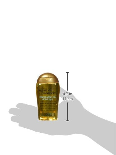 OGX Renewing + Argan Oil of Morocco,Cold-Pressed Argan Oil for Hair Penetrating Treatment & Shine,Moisturizing & Strengthening Silky-Oil for All Hair Types,Paraben-& Sulfate Free,3.3 fl oz,(Pack of 2)