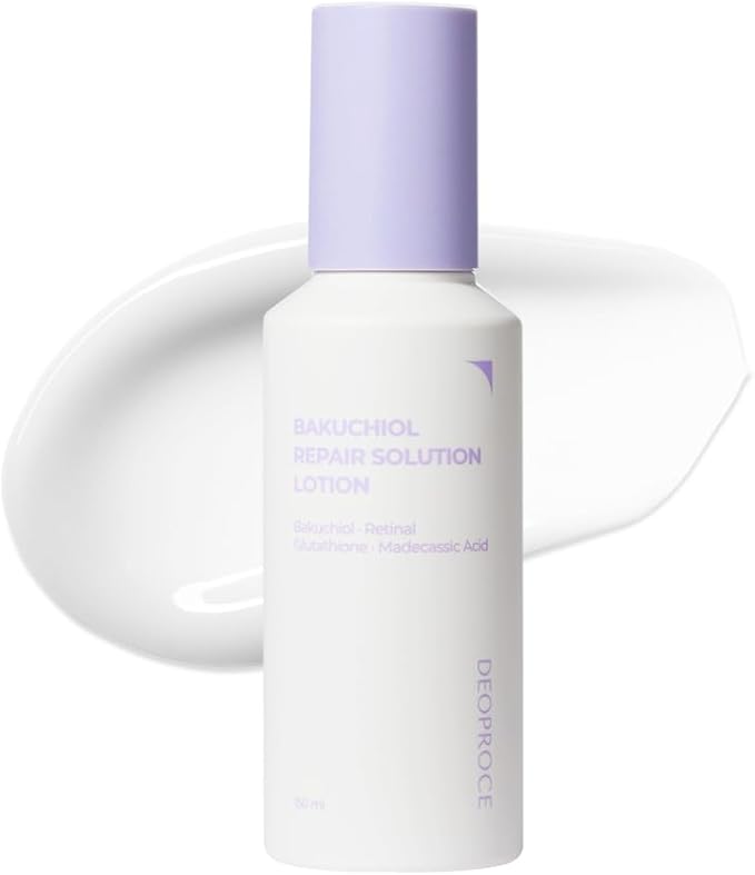 Deoproce Bakuchiol Repair Solution Lotion, Facial Emulsion, moisturizer – Korean Anti-Aging, Hydrating & Skin-Smoothing Face Toner with Retinal, Glutathione & Madecassoside – 150ml