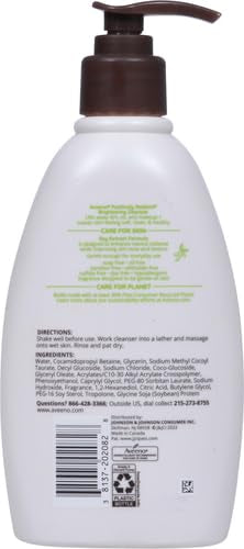 Aveeno Positively Radiant Brightening Facial Cleanser for Sensitive Skin,Targets Dull Skin,Moisture Rich Soy Extract,Non-Comedogenic,Oil- & Soap-Free,Hypoallergenic,11 Fl. Oz,(Pack of 2)