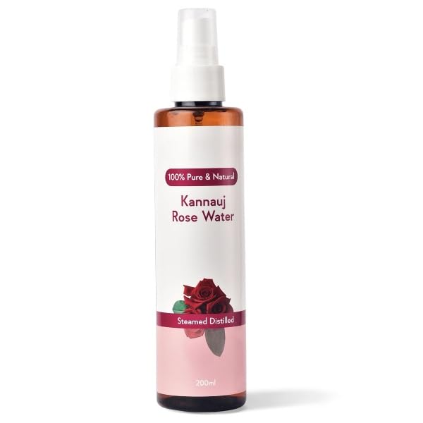 Rose Water for Face, Skin & Hair, 100% Pure & Natural To ner for Glowing Skin, Paraben & Alcohol Free, 200ml