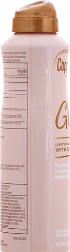 Coppertone Glow with Shimmer Sunscreen Spray SPF 50, Water Resistant Spray Sunscreen, Broad Spectrum SPF 50 Sunscreen Spray, 5 Oz Spray
