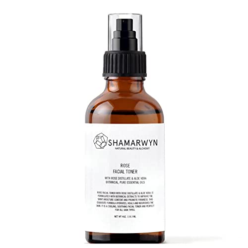 shamarwyn Rose Facial Toner with Aloe Vera & Witch Hazel – Natural-Organic, Pore Refining Formula for Hydrated, Balanced Skin 4oz