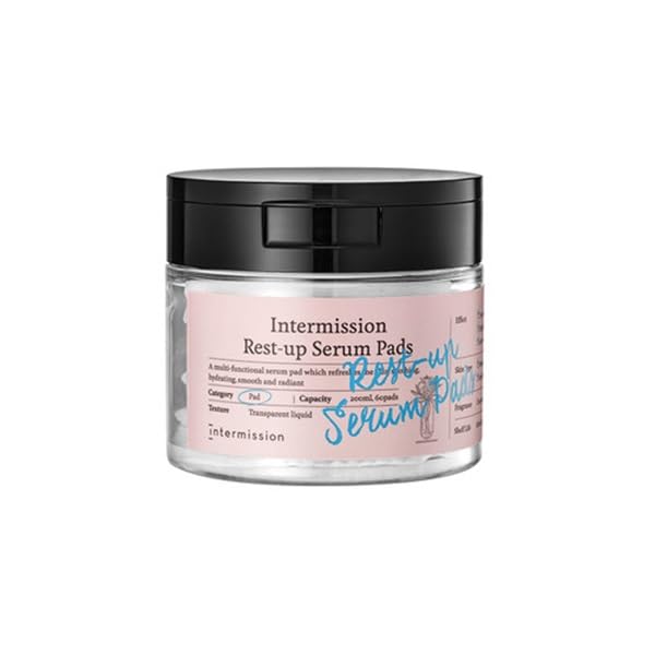 INTERMISSION Rest-Up Serum Pads – Gentle Daily Calming Facial Pads with Niacinamide & Centella, Lightweight Hydration for Sensitive Skin, Multi-Use Toner Pads for Face, 60 Pads