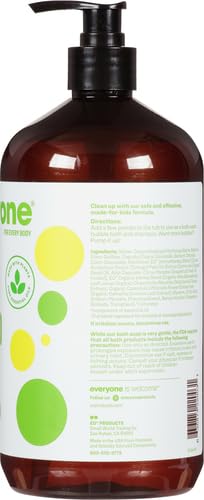 Everyone 3-in-1 Kids Soap, Body Wash, Bubble Bath, Shampoo, 32 Ounce (Pack of 4), Tropical Coconut, Coconut Cleanser with Plant Extracts and Pure Essential Oils