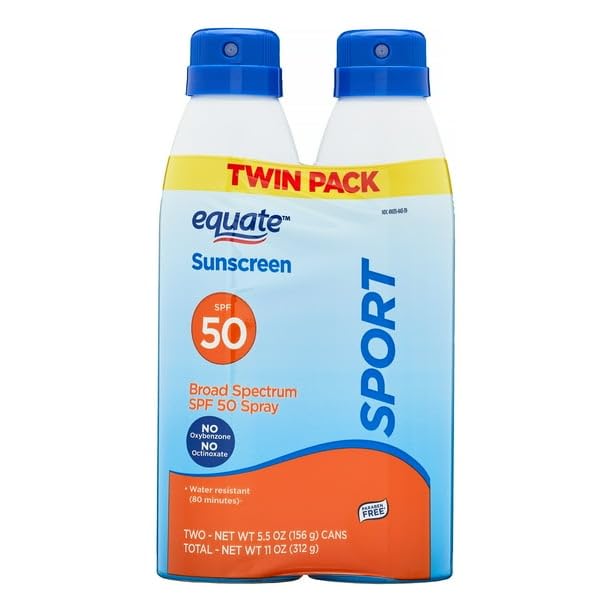 Sport Broad Spectrum Sunscreen, SPF 50, Twin Pack, Water And Sweat Resistant Up To 80 Minutes, Paraben-Free, Safe And Effective
