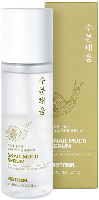 PRETTYSKIN Snail Mucin Serum for face 5.07fl.oz (150ml) Toner+Emulsion+Serum+Cream | Korean Skin Care