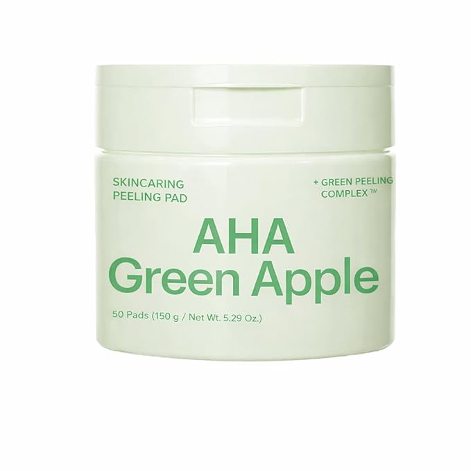 Skin caring Peeling Pad (Exfoliating Toner Pads) AHA Green Apple, 50 Sheets, 150ml, Made in Korea